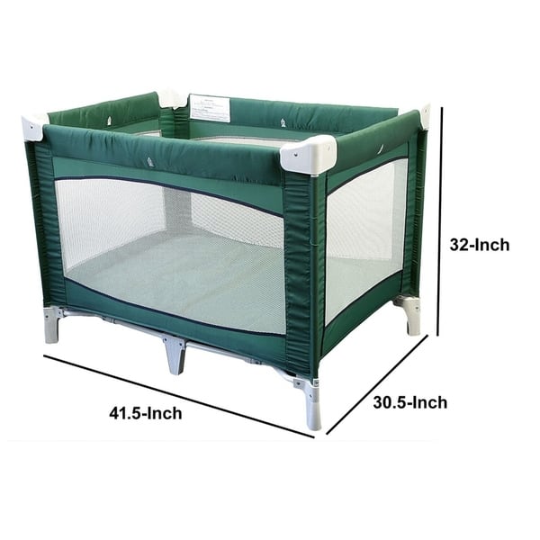 Shop Fabric Covered Metal Crib Yard With Mesh Design Green