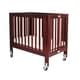 preview thumbnail 1 of 3, Foldable Wooden Crib with Slatted Details and Casters, Cherry Brown