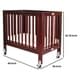 preview thumbnail 5 of 3, Foldable Wooden Crib with Slatted Details and Casters, Cherry Brown