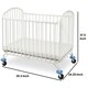 preview thumbnail 5 of 3, Arched and Slatted Metal Crib with Folding Mechanism and Casters,White