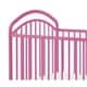 preview thumbnail 2 of 3, Metal 3 in 1 Full Size Twin Arched Crib with Grid Details, Pink