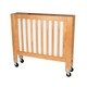 preview thumbnail 2 of 3, Slatted Wooden Crib with Folding Mechanism and Caster, Natural Brown