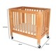 preview thumbnail 5 of 3, Slatted Wooden Crib with Folding Mechanism and Caster, Natural Brown