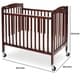 preview thumbnail 5 of 3, Slatted Foldable Pocket Wooden Crib with Casters Support, Cherry Brown