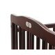 preview thumbnail 4 of 3, Slatted Foldable Pocket Wooden Crib with Casters Support, Cherry Brown