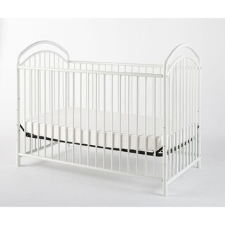 Metal 3 in 1 Full Size Twin Arched Crib with Grid Details, White