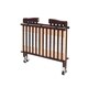 preview thumbnail 2 of 3, Slatted Foldable Wooden Crib with Caster Support, Cherry Brown