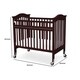 preview thumbnail 5 of 3, Slatted Wood and Metal Crib with Casters and Safety Gate, Cherry Brown