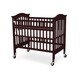 preview thumbnail 3 of 3, Slatted Wood and Metal Crib with Casters and Safety Gate, Cherry Brown