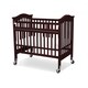 preview thumbnail 2 of 3, Slatted Wood and Metal Crib with Casters and Safety Gate, Cherry Brown