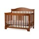 preview thumbnail 4 of 3, Wooden 4 in 1 Convertible Crib with Slatted Details, Brown