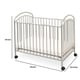 preview thumbnail 5 of 3, Grid Metal Crib with Adjustable Mattress Height and Casters, Gray