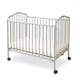 preview thumbnail 1 of 3, Industrial Grid Metal Crib with Folding Mechanism and Casters, Gray