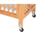 preview thumbnail 4 of 3, Slatted Foldable Wood and Metal Crib with Casters, Natural Brown