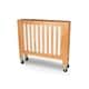 preview thumbnail 2 of 3, Slatted Foldable Wood and Metal Crib with Casters, Natural Brown