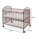 preview thumbnail 5 of 3, Grid Metal Crib with Adjustable Mattress Height and Casters,Dark Brown