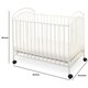 preview thumbnail 5 of 3, Grid Metal Crib with Adjustable Mattress Height and Casters, White