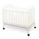 preview thumbnail 1 of 3, Grid Metal Crib with Adjustable Mattress Height and Casters, White