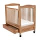 preview thumbnail 1 of 3, Slatted Wooden Window Crib with Casters and 1 Drawer, Brown and Black