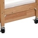 preview thumbnail 4 of 3, Slatted Wooden Window Crib with Casters and 1 Drawer, Brown and Black