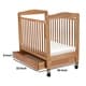 preview thumbnail 5 of 3, Slatted Wooden Window Crib with Casters and 1 Drawer, Brown and Black