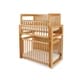 preview thumbnail 2 of 3, Modular Dual Level Slatted Crib with Acrylic Panels, Brown and Clear