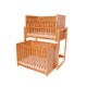 preview thumbnail 4 of 3, Modular Dual Level Slatted Crib with Caster Support, Brown and Clear