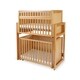 preview thumbnail 1 of 3, Modular Dual Level Slatted Crib with Caster Support, Brown and Clear