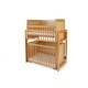 preview thumbnail 2 of 3, Modular Dual Level Slatted Crib with Caster Support, Brown and Clear