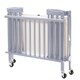 preview thumbnail 2 of 3, Slatted Foldable Pocket Wooden Crib with Casters Support, Gray