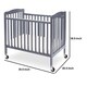 preview thumbnail 5 of 3, Slatted Foldable Pocket Wooden Crib with Casters Support, Gray