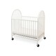 preview thumbnail 1 of 3, Slatted Metal Crib with Casters and Arched End Panel, White and Black