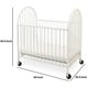 preview thumbnail 5 of 3, Slatted Metal Crib with Casters and Arched End Panel, White and Black