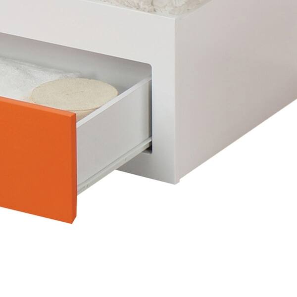 Shop Wooden Twin Size Trundle Bed With Three Drawers White And