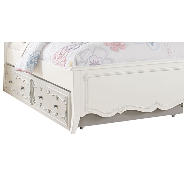 Shop Twin Size Wooden Trundle Bed with Caster Wheels ...