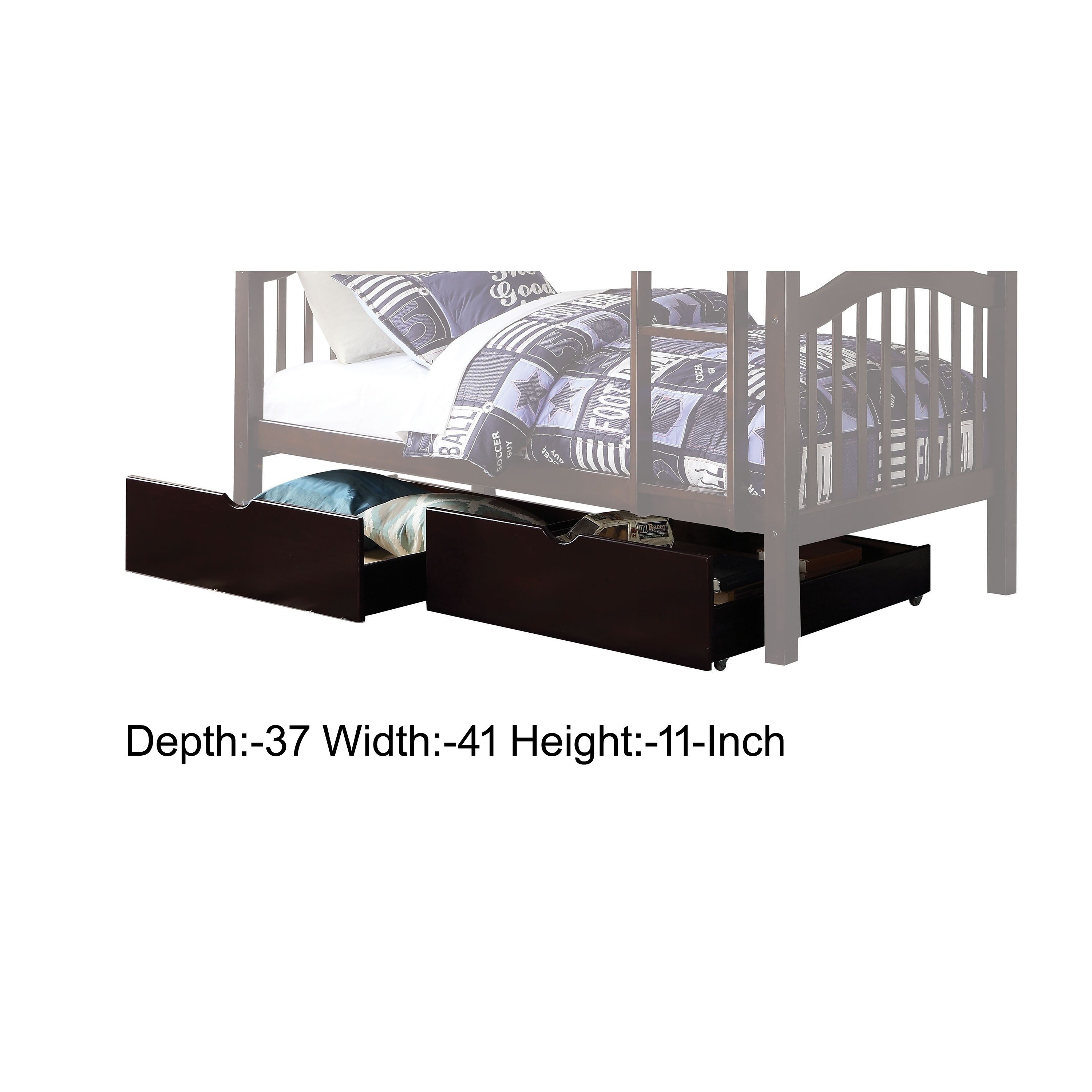 Shop 2 Piece Cottage Style Under Bed Wooden Drawers With Casters