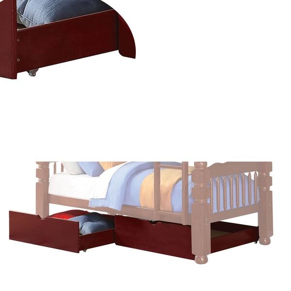 Shop 2 Piece Cottage Under Bed Wooden Drawers With Casters Cherry