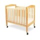 preview thumbnail 1 of 3, Slatted Wooden Crib with Casters and Acrylic Inserts, Brown and Clear