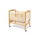 preview thumbnail 2 of 3, Slatted Wooden Crib with Casters and Acrylic Inserts, Brown and Clear