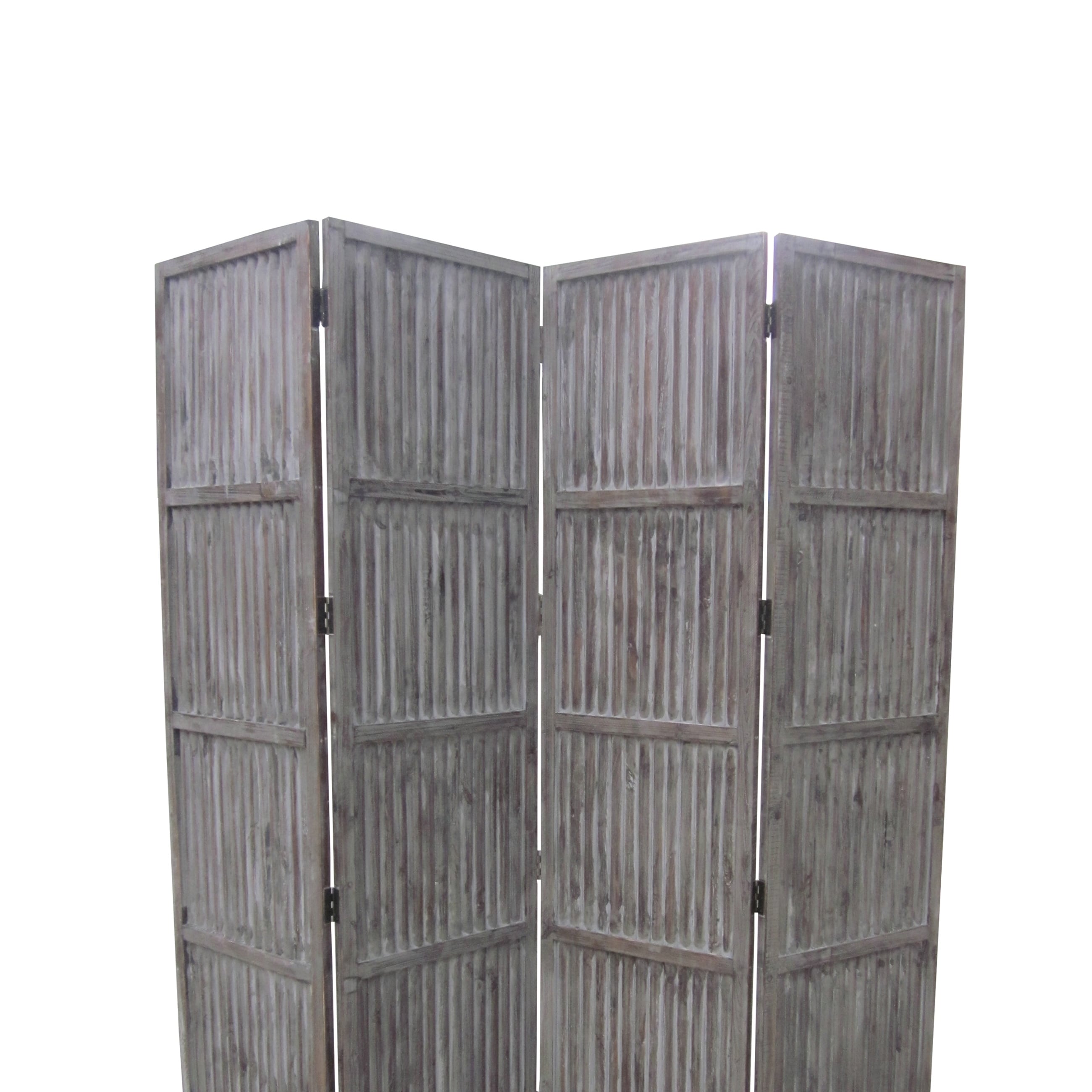 Traditional Foldable Weathered Wooden Screen With 3 Panels Gray On Sale Overstock 30380913