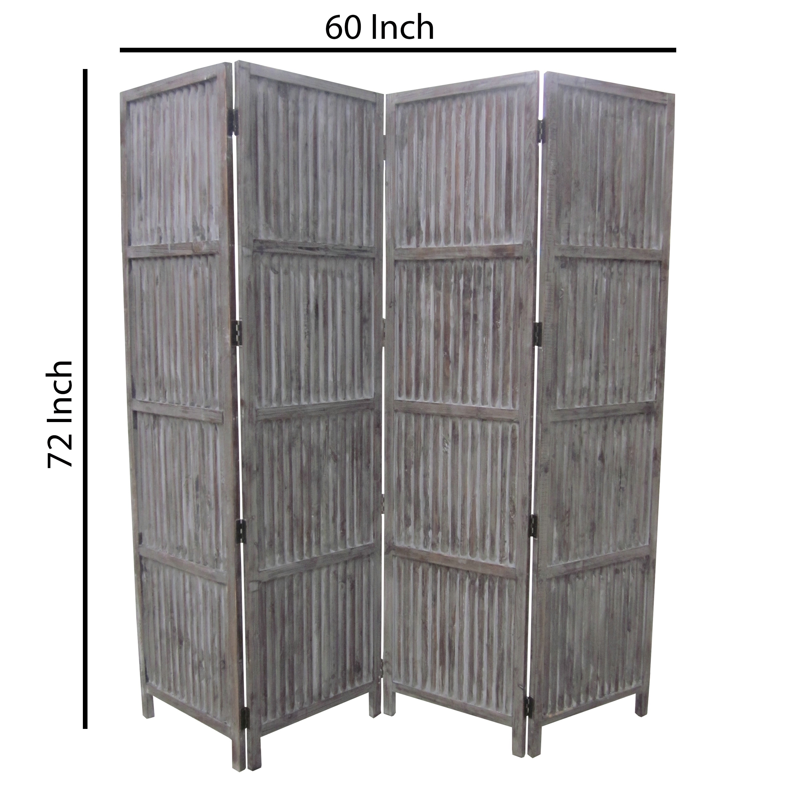 Traditional Foldable Weathered Wooden Screen With 3 Panels Gray On Sale Overstock 30380913