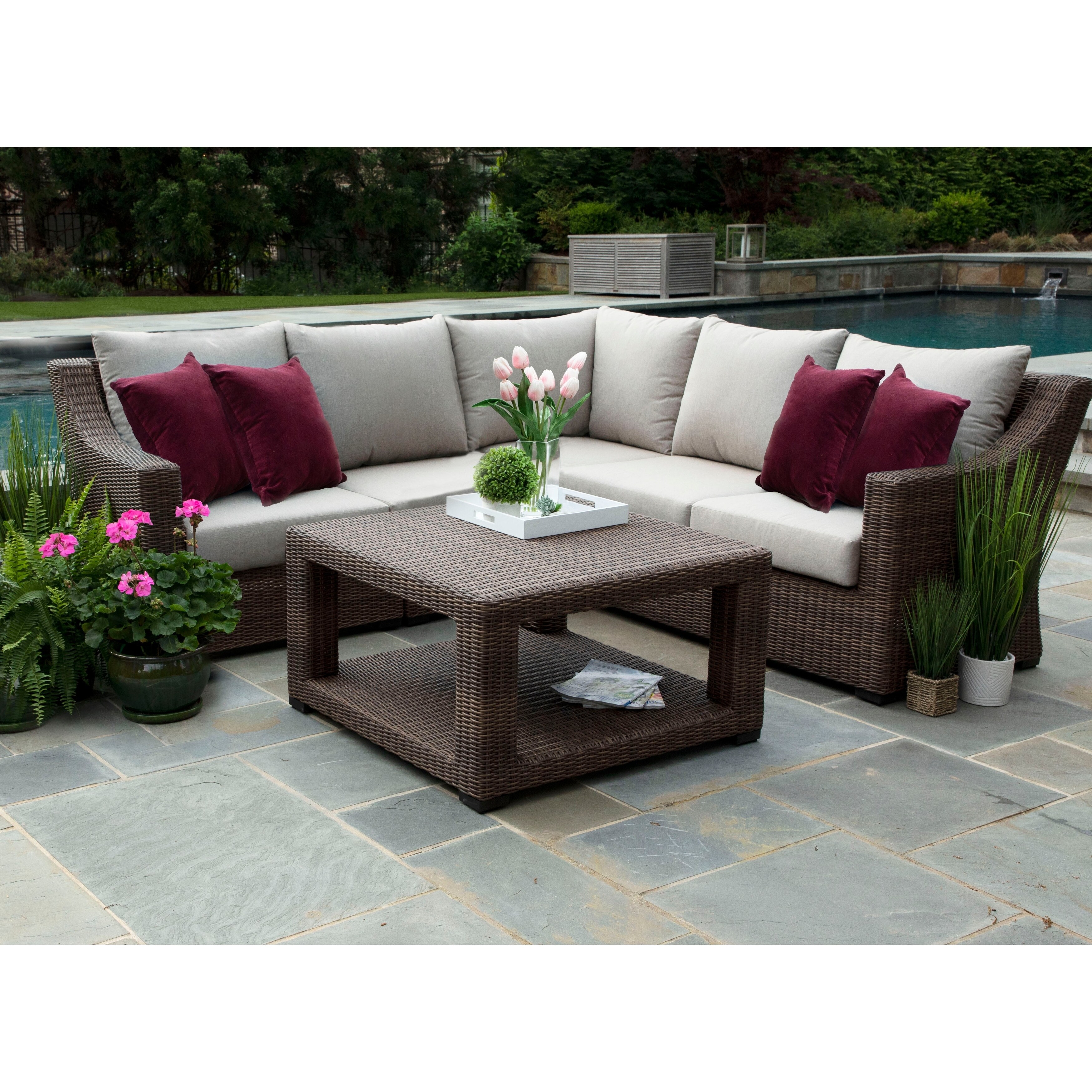 Shop Monteray 4pc Sectional With Sunbrella Fabric Overstock 30381952