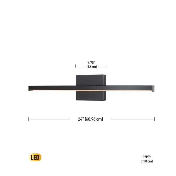 Jensen Black 30W Led Integrated Vanity Light with Frosted Diffuser ...