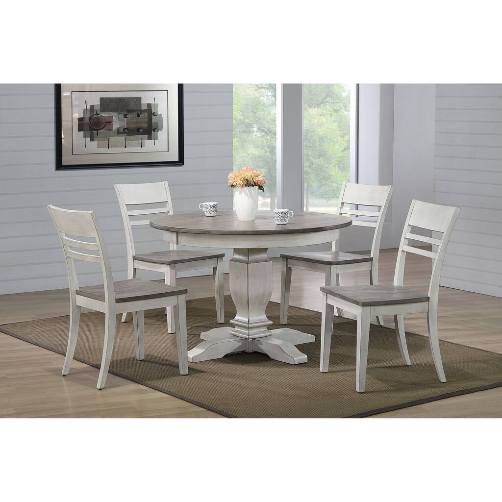 The Gray Barn Avalon 5-piece Transitional Dining Set in Ash and Stormy White