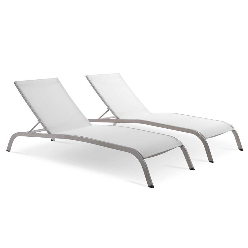 Havenside Home Wendu Outdoor Patio Mesh Chaise Lounge (Set of 2)