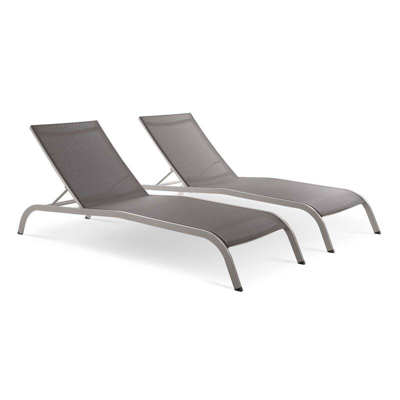 Havenside Home Wendu Outdoor Patio Mesh Chaise Lounge (Set of 2)