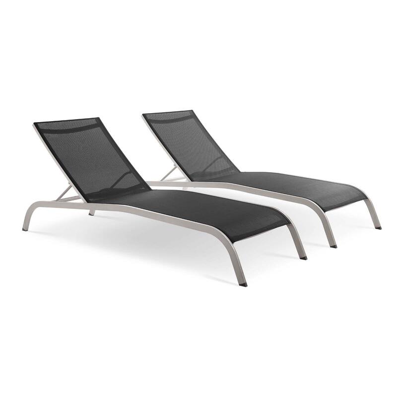 Havenside Home Wendu Outdoor Patio Mesh Chaise Lounge (Set of 2)
