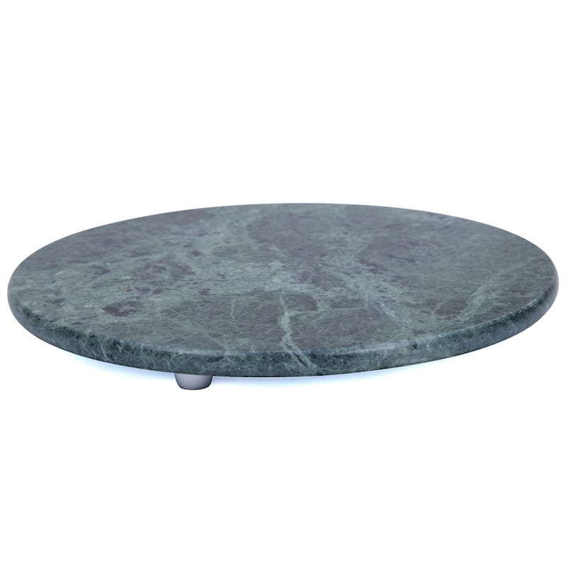Creative Home Green Marble 12" Round Serving Board, Cheese Dessert Cake Serving Platter