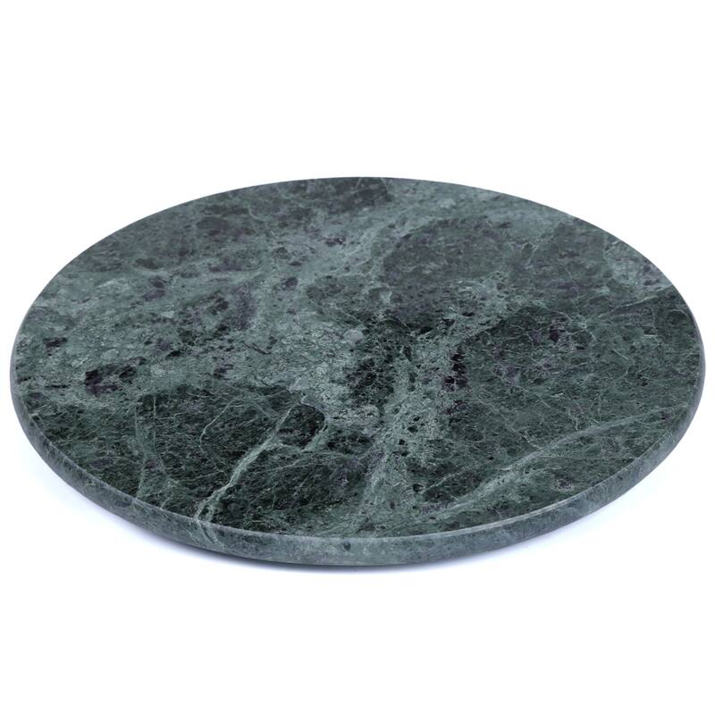 Creative Home Green Marble 12" Round Serving Board, Cheese Dessert Cake Serving Platter - Green