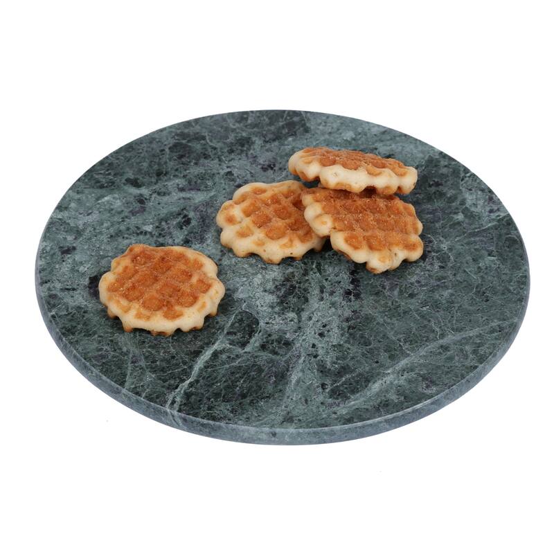 Creative Home Green Marble 12" Round Serving Board, Cheese Dessert Cake Serving Platter